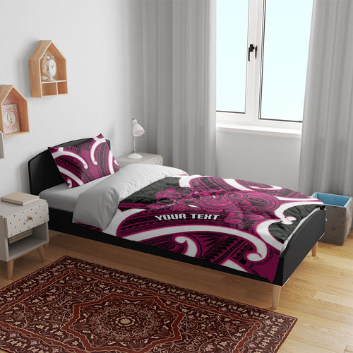 Mawhero Aotearoa Atua Tumatauenga Personalised Bedding Set Maori God Of War Tiki With Taiaha
