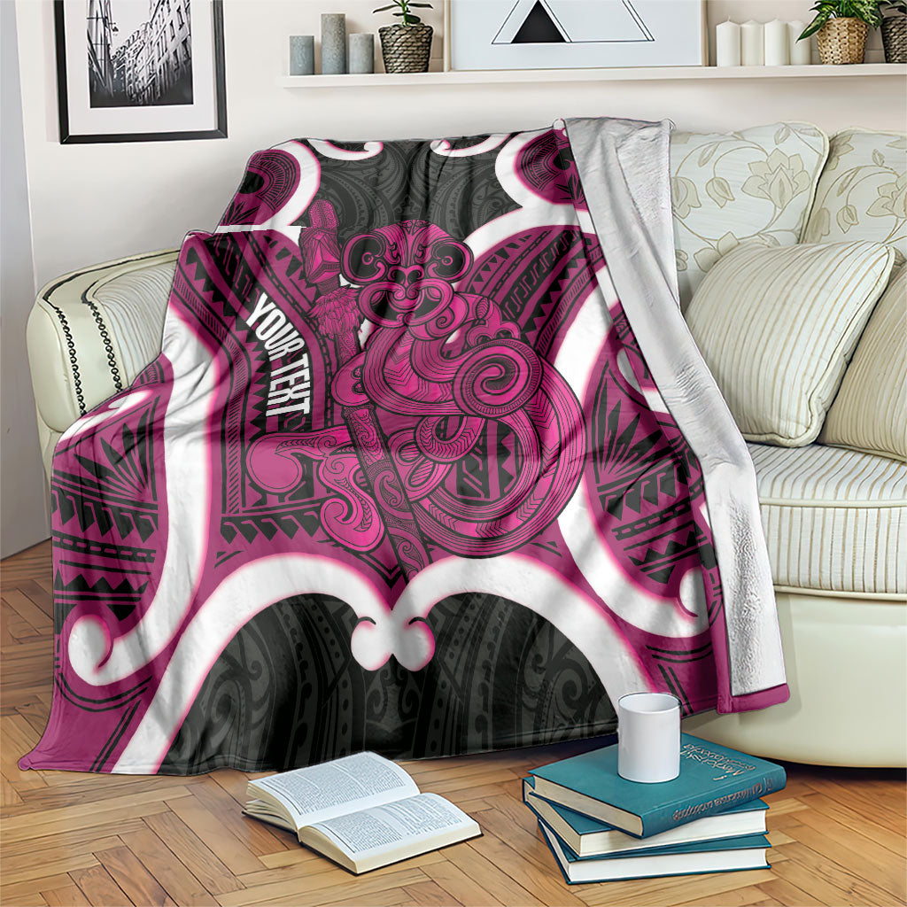 Mawhero Aotearoa Atua Tumatauenga Personalised Blanket Maori God Of War Tiki With Taiaha