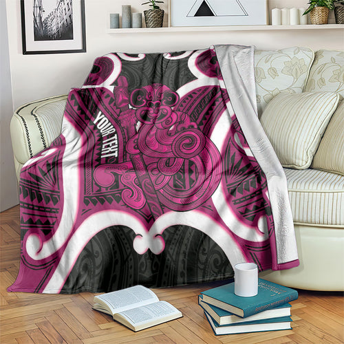 Mawhero Aotearoa Atua Tumatauenga Personalised Blanket Maori God Of War Tiki With Taiaha