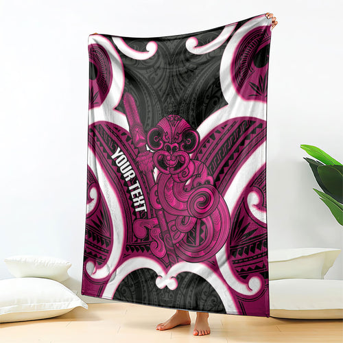 Mawhero Aotearoa Atua Tumatauenga Personalised Blanket Maori God Of War Tiki With Taiaha