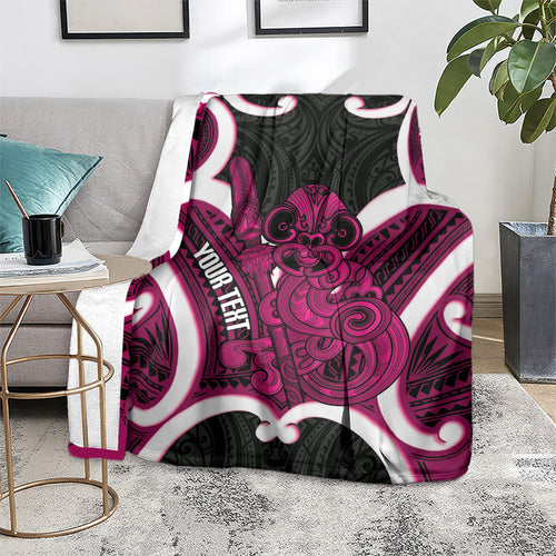 Mawhero Aotearoa Atua Tumatauenga Personalised Blanket Maori God Of War Tiki With Taiaha