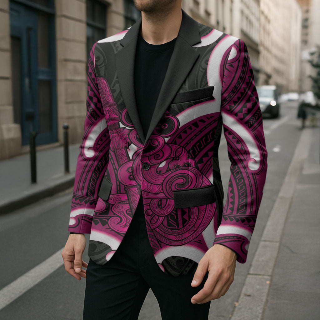 Mawhero Aotearoa Atua Tumatauenga Personalised Blazer Maori God Of War Tiki With Taiaha