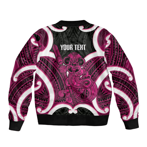 Mawhero Aotearoa Atua Tumatauenga Personalised Bomber Jacket Maori God Of War Tiki With Taiaha