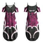 Mawhero Aotearoa Atua Tumatauenga Personalised Couples Matching Summer Maxi Dress and Hawaiian Shirt Maori God Of War Tiki With Taiaha
