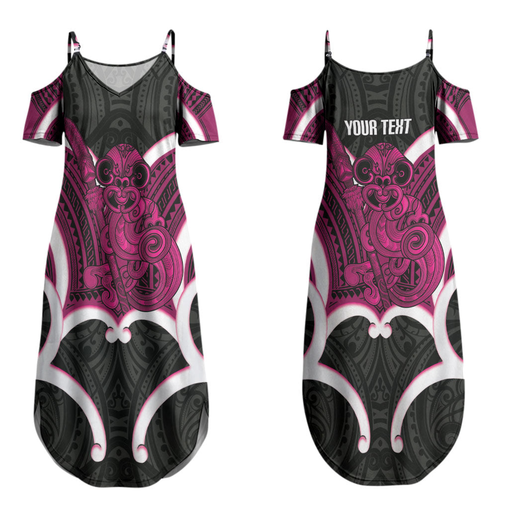 Mawhero Aotearoa Atua Tumatauenga Personalised Couples Matching Summer Maxi Dress and Hawaiian Shirt Maori God Of War Tiki With Taiaha