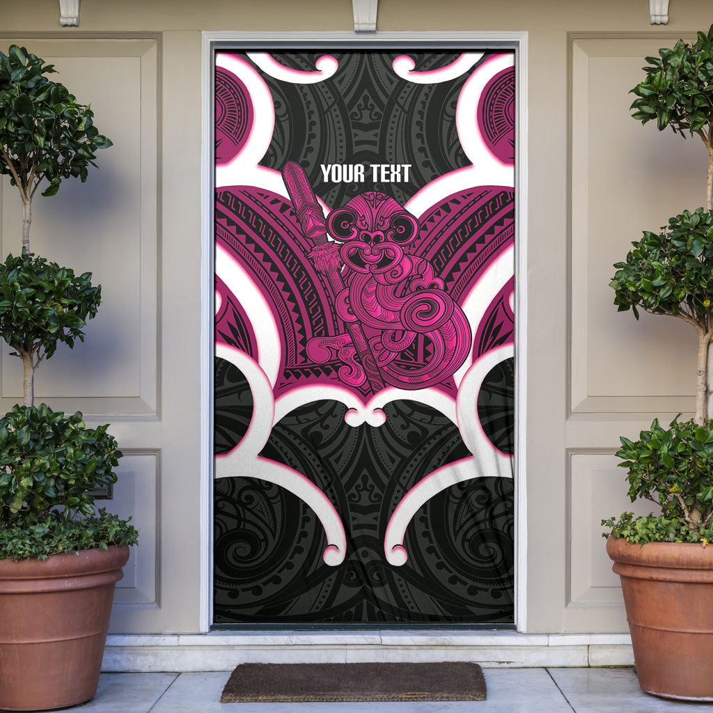 Mawhero Aotearoa Atua Tumatauenga Personalised Door Cover Maori God Of War Tiki With Taiaha
