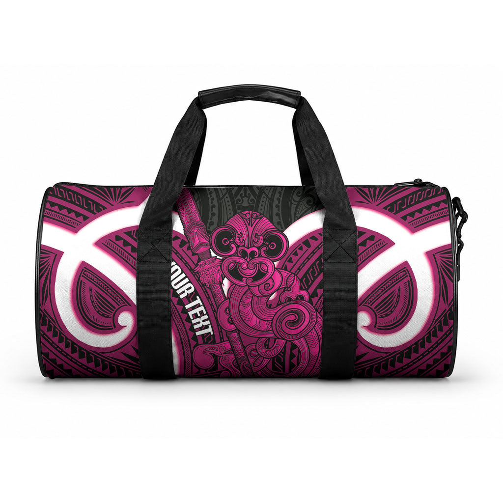 Mawhero Aotearoa Atua Tumatauenga Personalised Duffle Bag Maori God Of War Tiki With Taiaha