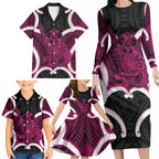 Mawhero Aotearoa Atua Tumatauenga Personalised Family Matching Long Sleeve Bodycon Dress and Hawaiian Shirt Maori God Of War Tiki With Taiaha
