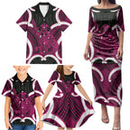 Mawhero Aotearoa Atua Tumatauenga Personalised Family Matching Puletasi and Hawaiian Shirt Maori God Of War Tiki With Taiaha