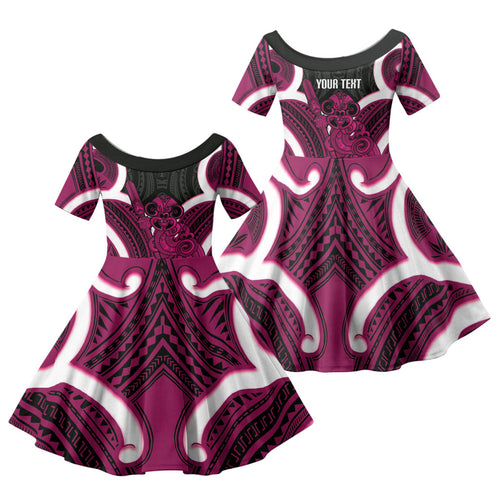 Mawhero Aotearoa Atua Tumatauenga Personalised Family Matching Summer Maxi Dress and Hawaiian Shirt Maori God Of War Tiki With Taiaha