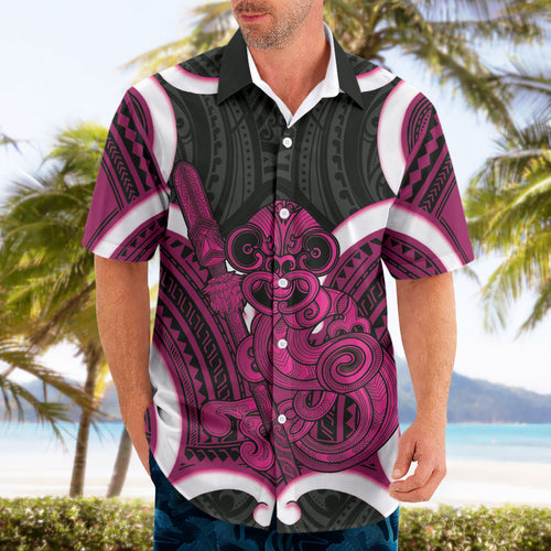 Mawhero Aotearoa Atua Tumatauenga Personalised Hawaiian Shirt Maori God Of War Tiki With Taiaha