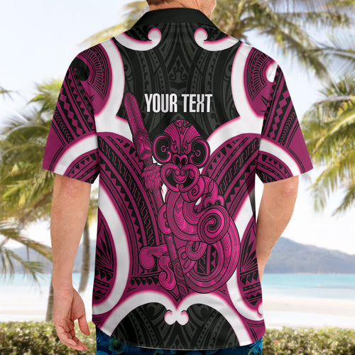 Mawhero Aotearoa Atua Tumatauenga Personalised Hawaiian Shirt Maori God Of War Tiki With Taiaha
