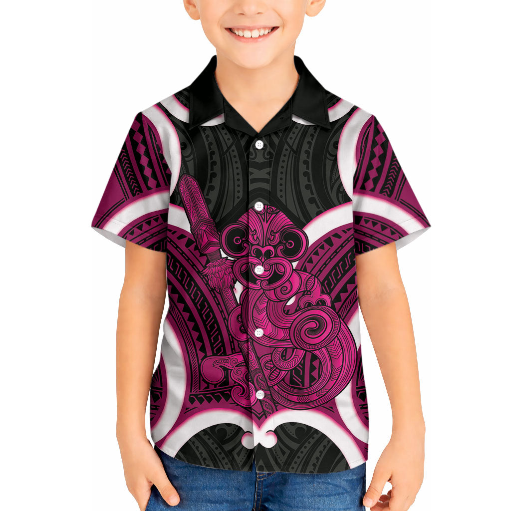 Mawhero Aotearoa Atua Tumatauenga Personalised Hawaiian Shirt Maori God Of War Tiki With Taiaha