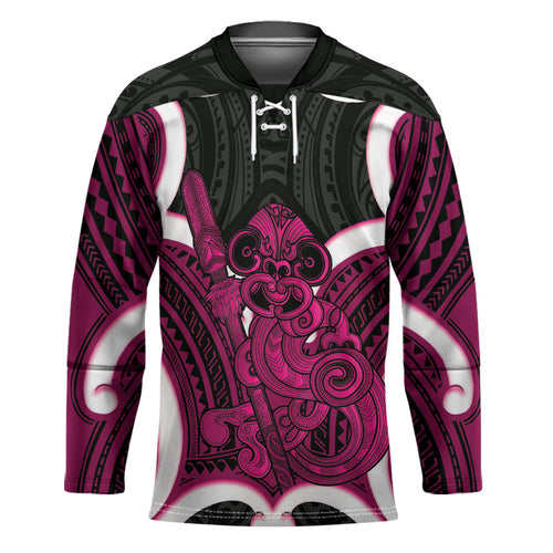 Mawhero Aotearoa Atua Tumatauenga Personalised Hockey Jersey Maori God Of War Tiki With Taiaha