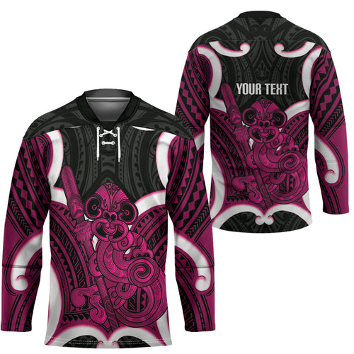 Mawhero Aotearoa Atua Tumatauenga Personalised Hockey Jersey Maori God Of War Tiki With Taiaha