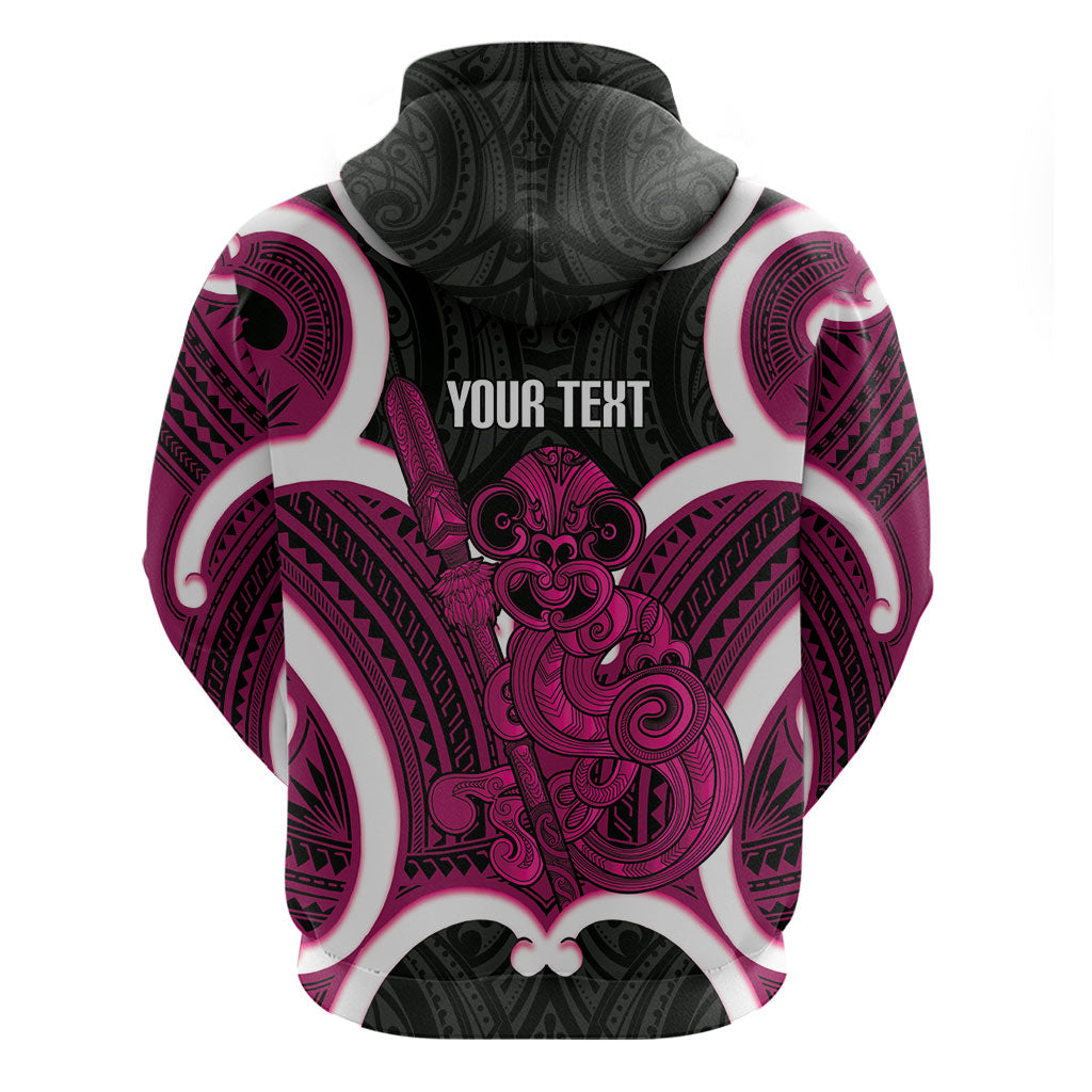 Mawhero Aotearoa Atua Tumatauenga Personalised Hoodie Maori God Of War Tiki With Taiaha