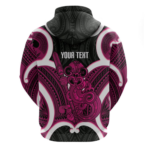 Mawhero Aotearoa Atua Tumatauenga Personalised Hoodie Maori God Of War Tiki With Taiaha