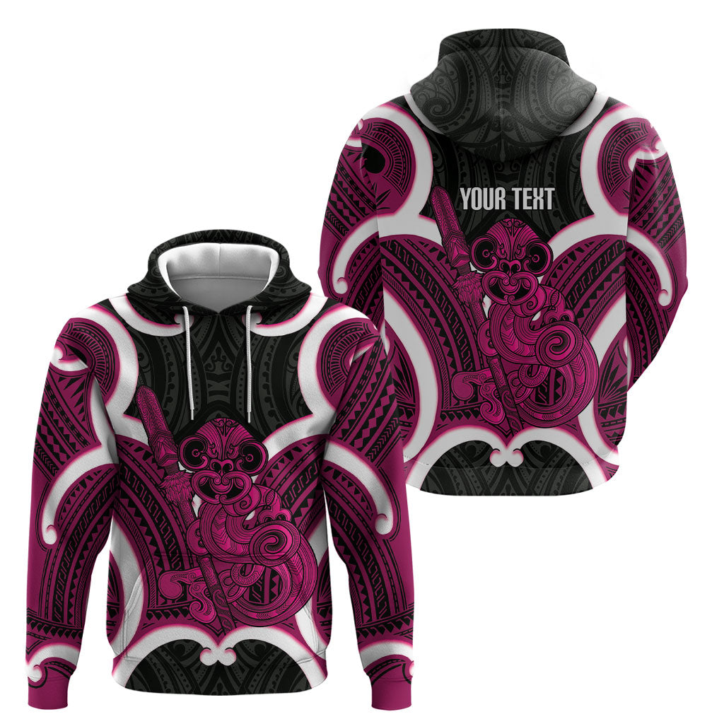 Mawhero Aotearoa Atua Tumatauenga Personalised Hoodie Maori God Of War Tiki With Taiaha