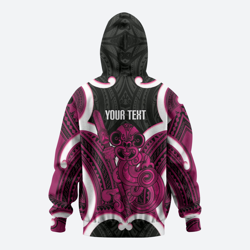 Mawhero Aotearoa Atua Tumatauenga Personalised Hoodie Maori God Of War Tiki With Taiaha