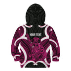 Mawhero Aotearoa Atua Tumatauenga Personalised Kid Hoodie Maori God Of War Tiki With Taiaha