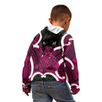 Mawhero Aotearoa Atua Tumatauenga Personalised Kid Hoodie Maori God Of War Tiki With Taiaha