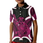Mawhero Aotearoa Atua Tumatauenga Personalised Kid Polo Shirt Maori God Of War Tiki With Taiaha