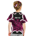 Mawhero Aotearoa Atua Tumatauenga Personalised Kid T Shirt Maori God Of War Tiki With Taiaha