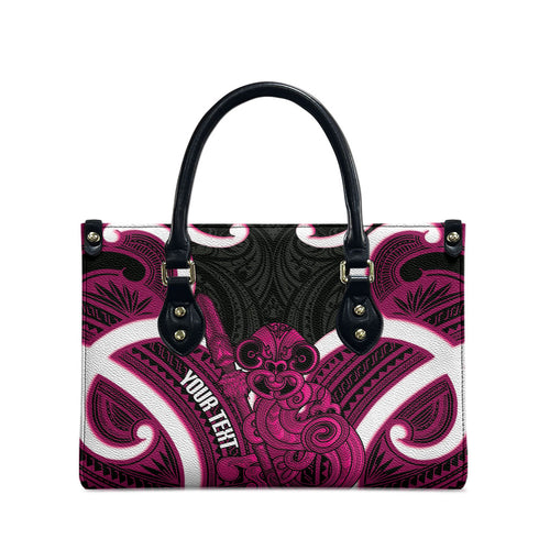 Mawhero Aotearoa Atua Tumatauenga Personalised Leather Bag Maori God Of War Tiki With Taiaha