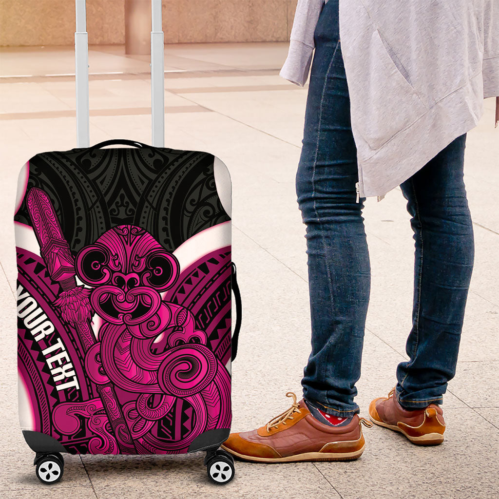 Mawhero Aotearoa Atua Tumatauenga Personalised Luggage Cover Maori God Of War Tiki With Taiaha
