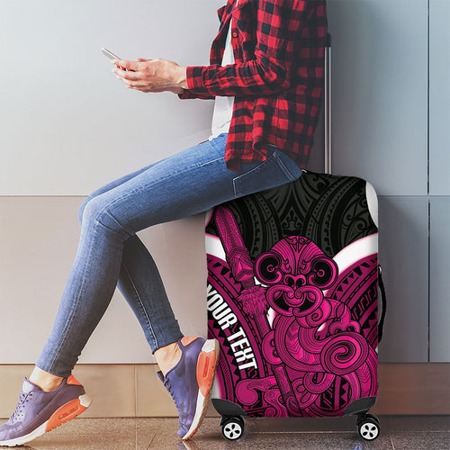 Mawhero Aotearoa Atua Tumatauenga Personalised Luggage Cover Maori God Of War Tiki With Taiaha