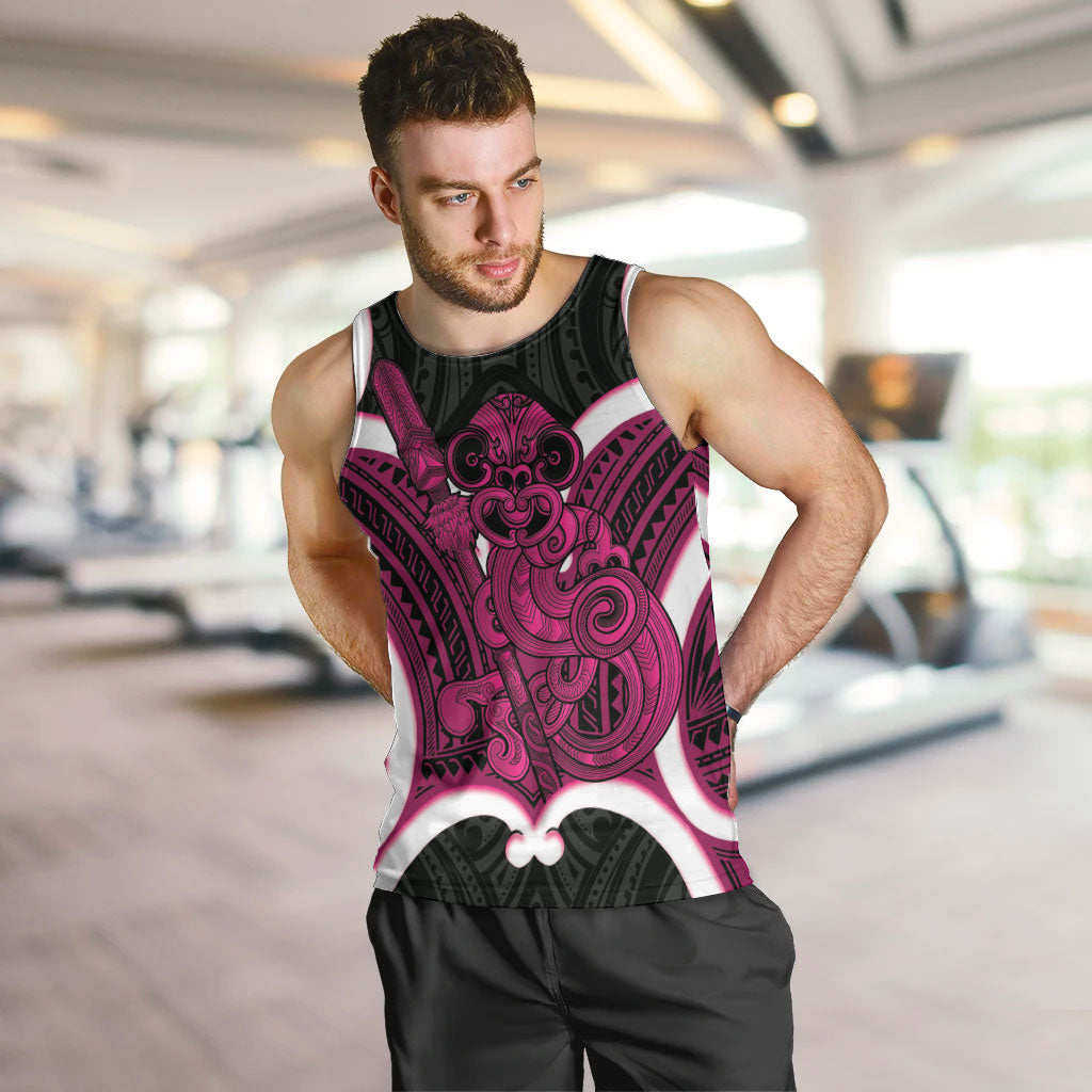 Mawhero Aotearoa Atua Tumatauenga Personalised Men Tank Top Maori God Of War Tiki With Taiaha
