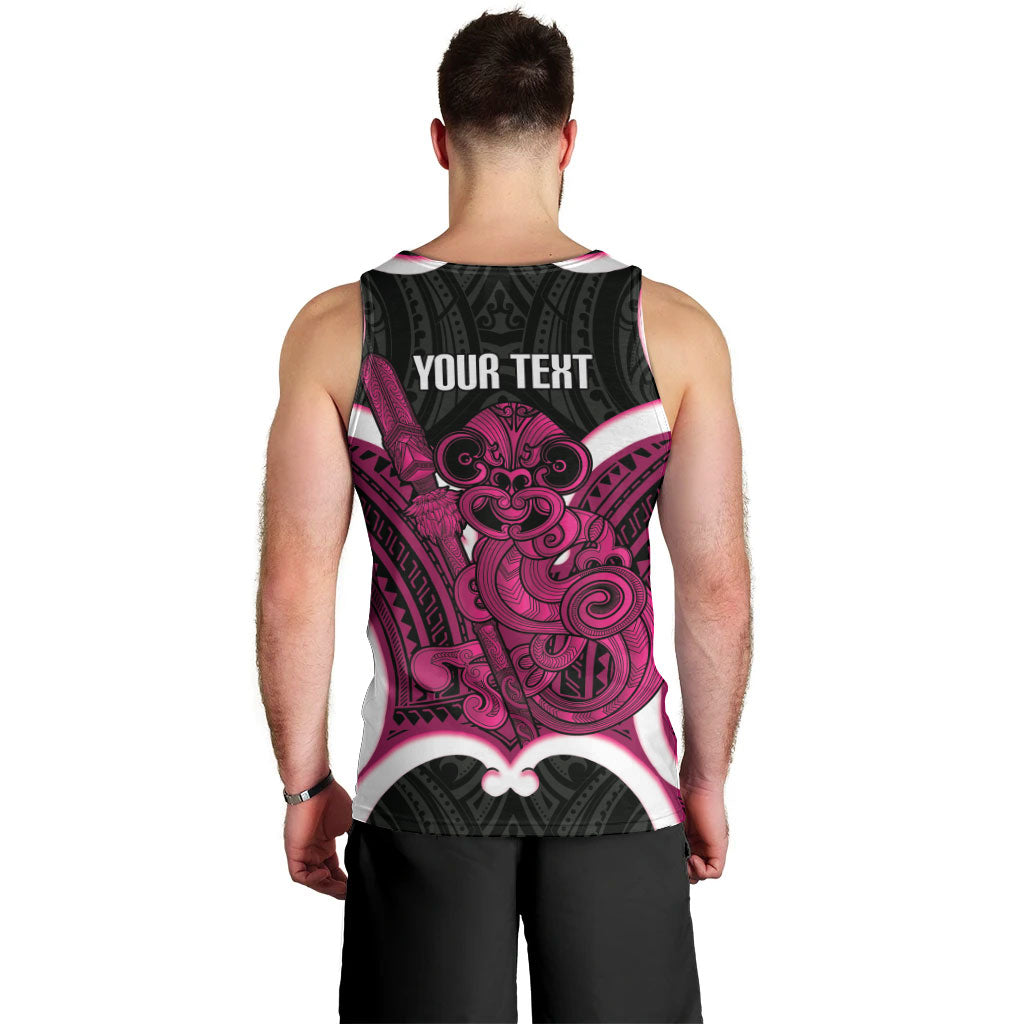 Mawhero Aotearoa Atua Tumatauenga Personalised Men Tank Top Maori God Of War Tiki With Taiaha