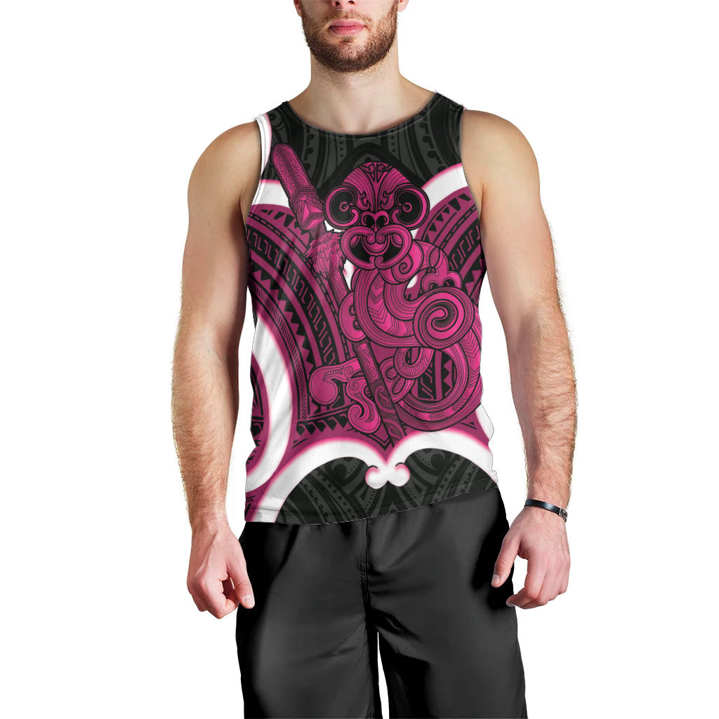 Mawhero Aotearoa Atua Tumatauenga Personalised Men Tank Top Maori God Of War Tiki With Taiaha