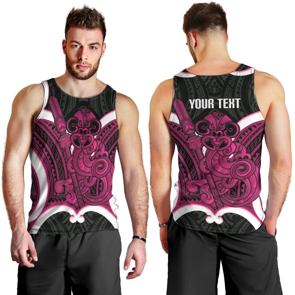 Mawhero Aotearoa Atua Tumatauenga Personalised Men Tank Top Maori God Of War Tiki With Taiaha