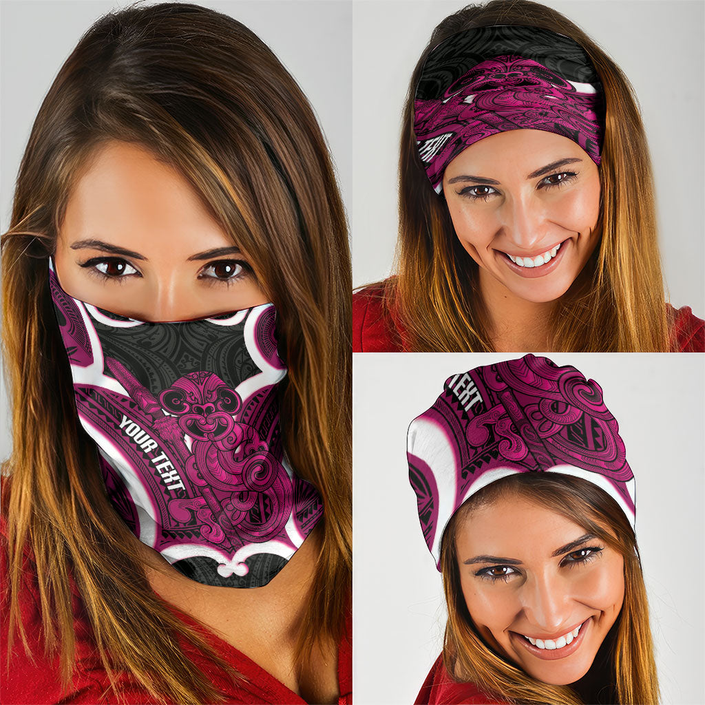 Mawhero Aotearoa Atua Tumatauenga Personalised Neck Gaiter Maori God Of War Tiki With Taiaha