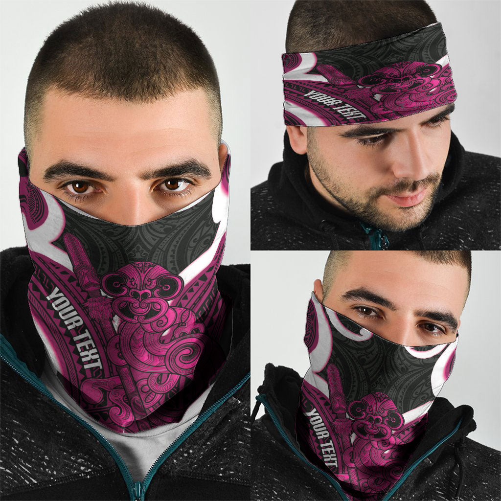 Mawhero Aotearoa Atua Tumatauenga Personalised Neck Gaiter Maori God Of War Tiki With Taiaha