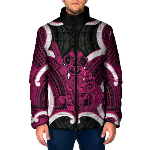 Mawhero Aotearoa Atua Tumatauenga Personalised Padded Jacket Maori God Of War Tiki With Taiaha