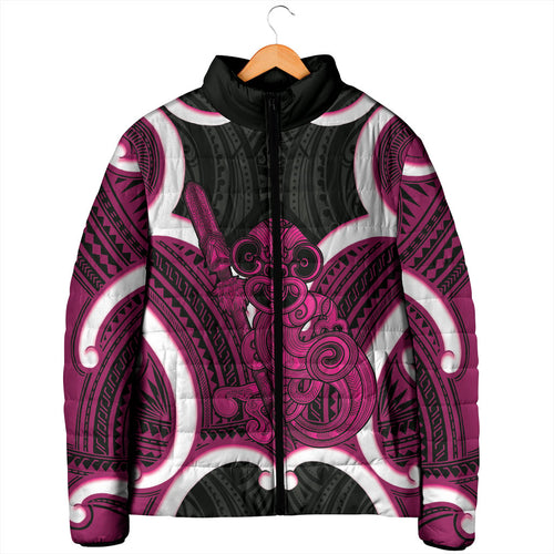Mawhero Aotearoa Atua Tumatauenga Personalised Padded Jacket Maori God Of War Tiki With Taiaha
