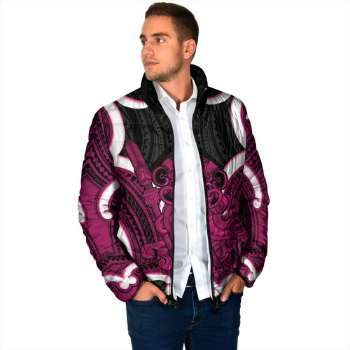 Mawhero Aotearoa Atua Tumatauenga Personalised Padded Jacket Maori God Of War Tiki With Taiaha