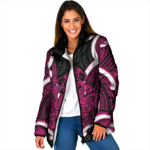 Mawhero Aotearoa Atua Tumatauenga Personalised Padded Jacket Maori God Of War Tiki With Taiaha