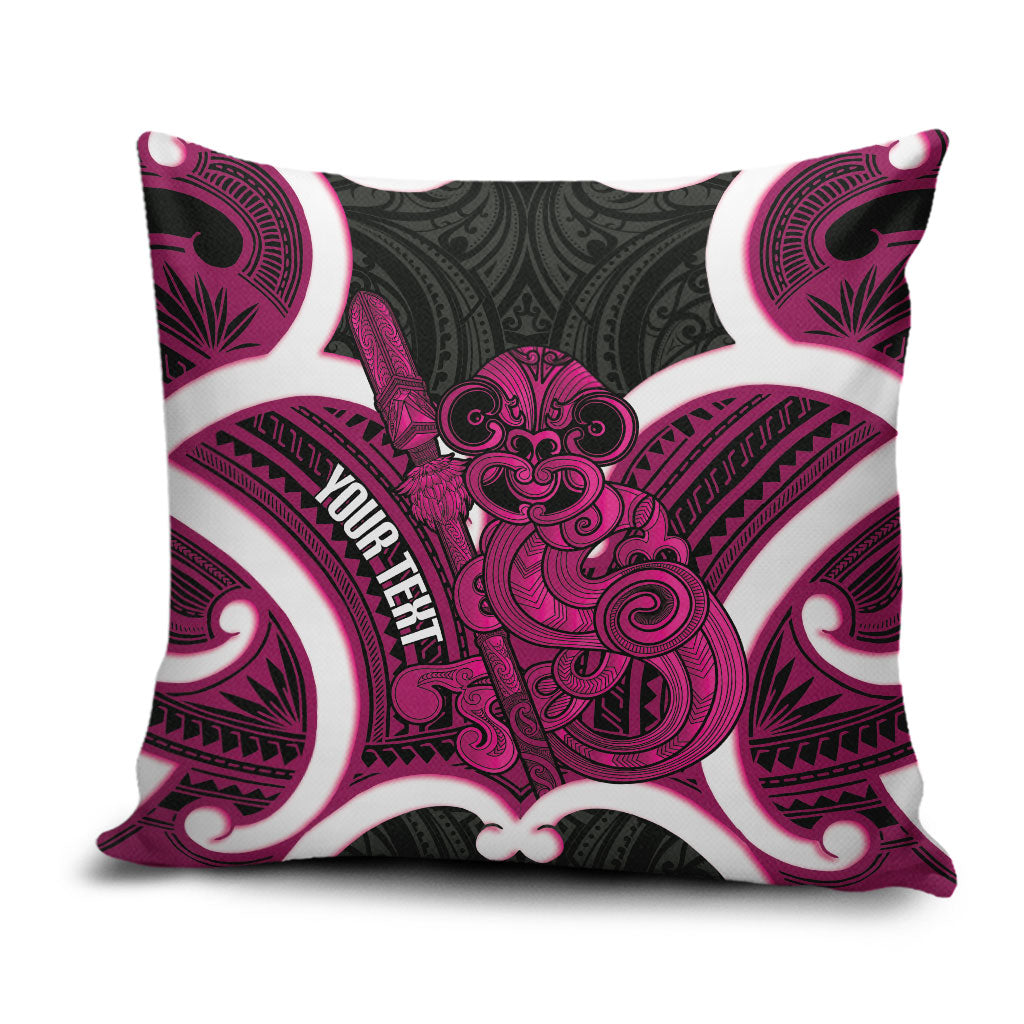 Mawhero Aotearoa Atua Tumatauenga Personalised Pillow Cover Maori God Of War Tiki With Taiaha