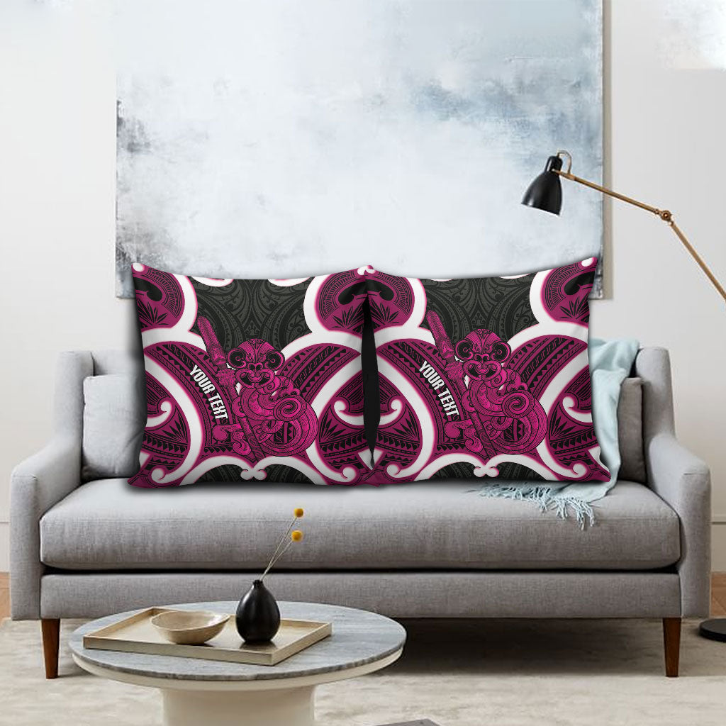 Mawhero Aotearoa Atua Tumatauenga Personalised Pillow Cover Maori God Of War Tiki With Taiaha