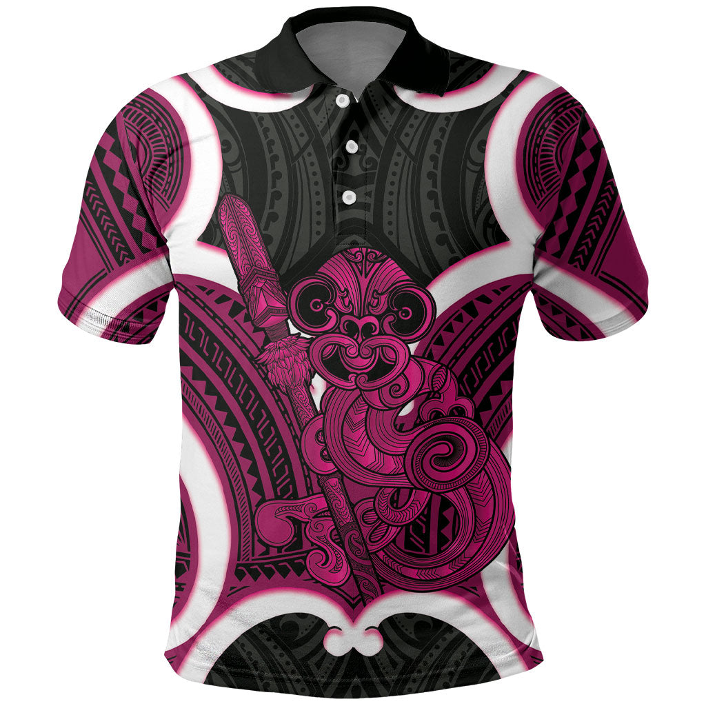 Mawhero Aotearoa Atua Tumatauenga Personalised Polo Shirt Maori God Of War Tiki With Taiaha