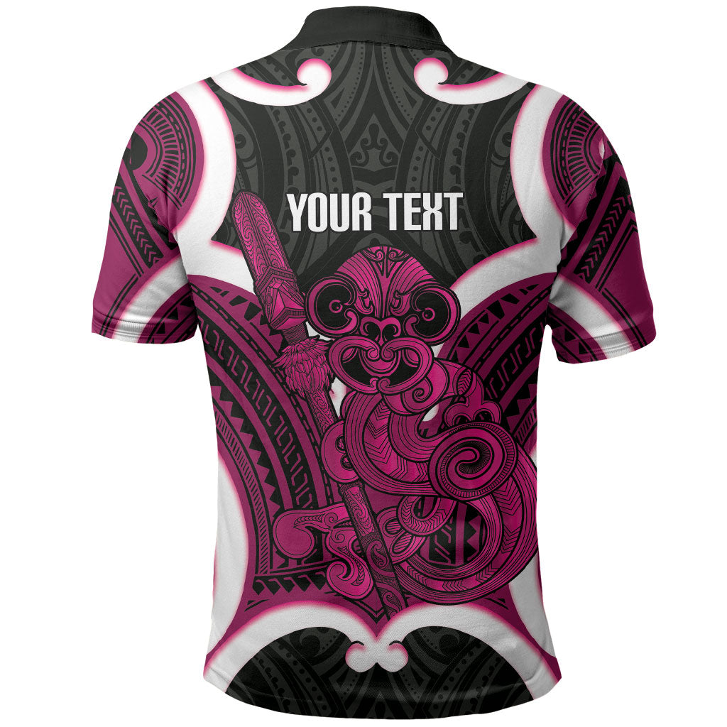 Mawhero Aotearoa Atua Tumatauenga Personalised Polo Shirt Maori God Of War Tiki With Taiaha