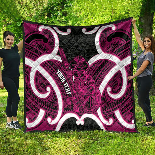 Mawhero Aotearoa Atua Tumatauenga Personalised Quilt Maori God Of War Tiki With Taiaha