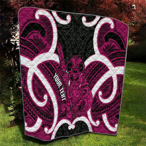 Mawhero Aotearoa Atua Tumatauenga Personalised Quilt Maori God Of War Tiki With Taiaha