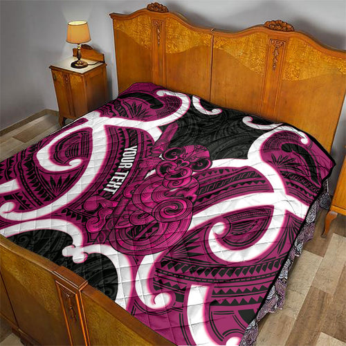 Mawhero Aotearoa Atua Tumatauenga Personalised Quilt Maori God Of War Tiki With Taiaha