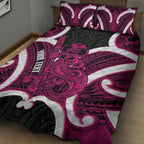 Mawhero Aotearoa Atua Tumatauenga Personalised Quilt Bed Set Maori God Of War Tiki With Taiaha