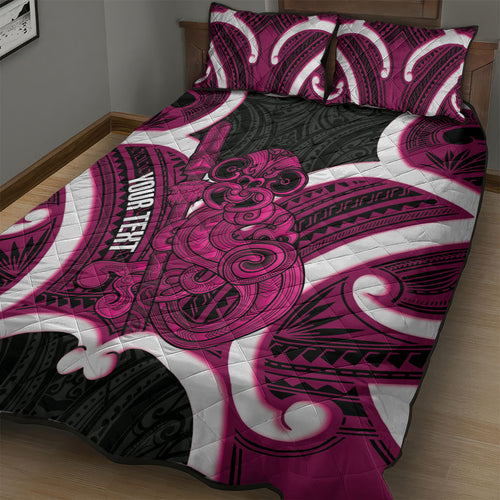 Mawhero Aotearoa Atua Tumatauenga Personalised Quilt Bed Set Maori God Of War Tiki With Taiaha