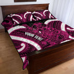 Mawhero Aotearoa Atua Tumatauenga Personalised Quilt Bed Set Maori God Of War Tiki With Taiaha